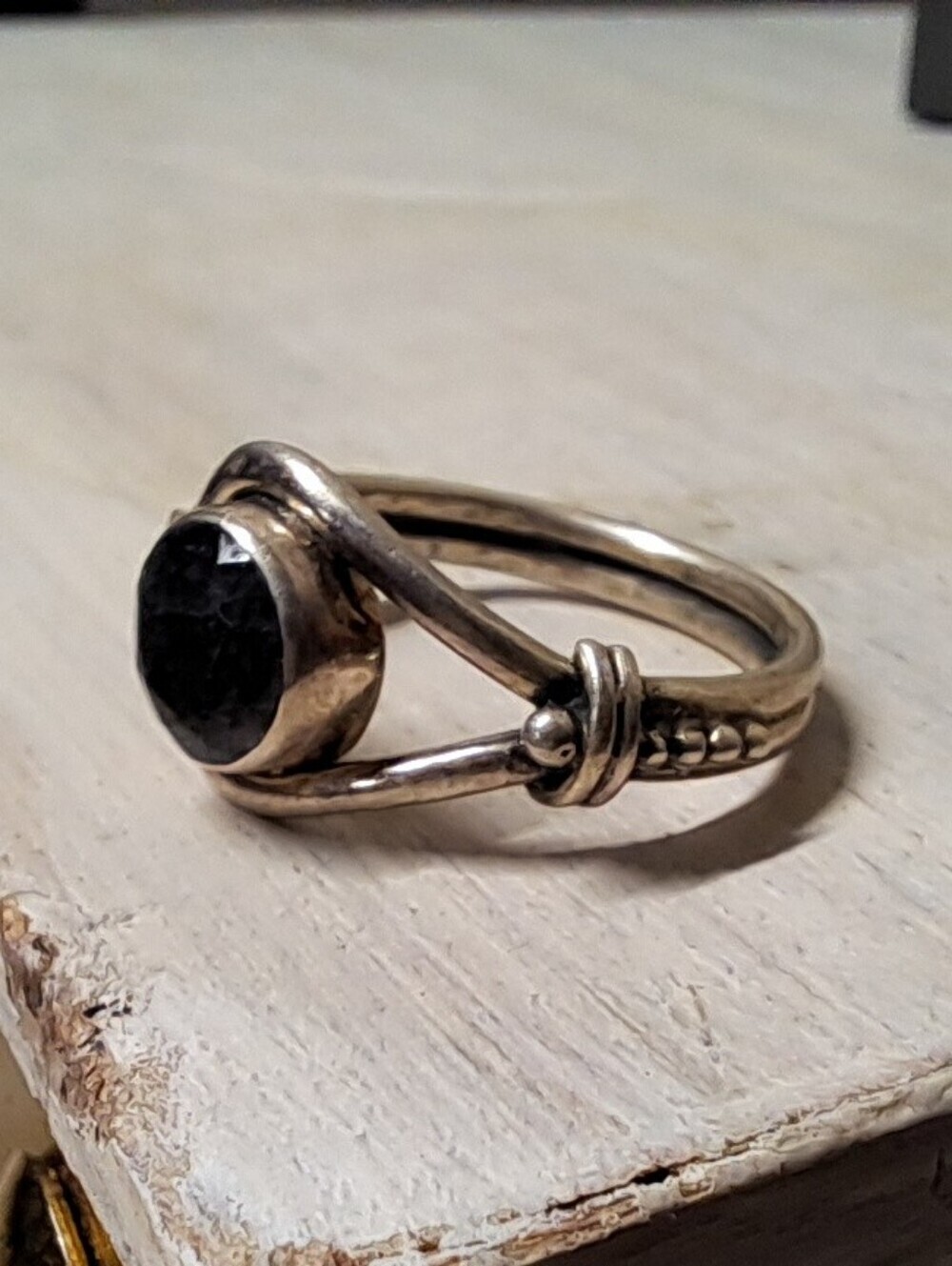 Vintage Mid-Century Modernist Sterling Silver Statement Ring Size 5